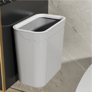 Poubelle sous comptoir, petite poubelle gain <span class=keywords><strong>de</strong></span> place pour armoire <span class=keywords><strong>de</strong></span> cuisine, <span class=keywords><strong>salle</strong></span> <span class=keywords><strong>de</strong></span> <span class=keywords><strong>bain</strong></span> ou bureau, avec double couvercle pour un ouverture facile - Product Image 2