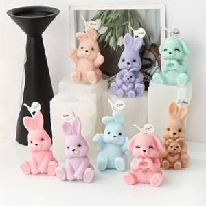 MUYULINS <b>Silicone</b> Rabbit Mold, Resin, Plaster, and Candle Making, Animal-Themed Oval DIY Craft <b>Tool</b>, for Aromatherapy - Product Image 4