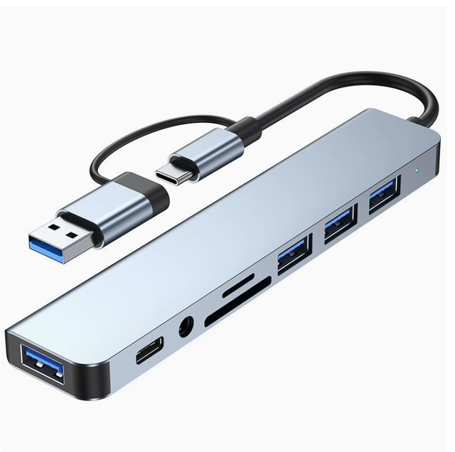 USB 3.0 Type-C Docking Station Hub, 7-8 in One, Laptop/tablet/phone Converter, OTG Hub.