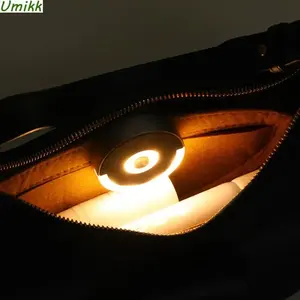 Mini lampe ronde portable avec capteur automatique, commande tactile et clip dorsal pour sac à main, sac à main, éclairage intérieur - Product Image 2