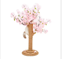 Aimigou Arbre à chat durable en bois de cerisier fait main, avec corde en sisal, pot en plastique de 68 cm, griffoir pour griffes, arbres artificiels, Chine