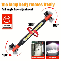 Lampe de travail LED COB puissante, lampe de garage pour mécanicien automobile, lampe de poche rechargeable par USB, torche magnétique, lumière d'urgence, lumière d'avertissement