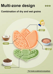 Tapis à lécher pour chien en silicone OEM, antidérapant, en forme de tulipe, pour yaourt, friandises, toilettage et apaisement - Product Image 4