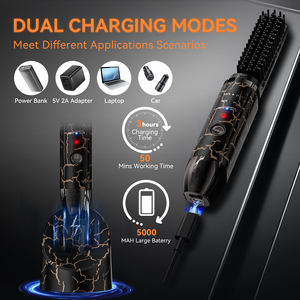 <span class=keywords><strong>Spazzola</strong></span> Lisciante Elettrica <span class=keywords><strong>per</strong></span> Capelli con Riscaldamento Rapido, Design Unico, Senza Fili, <span class=keywords><strong>per</strong></span> Capelli e <span class=keywords><strong>Barba</strong></span> - Product Image 2