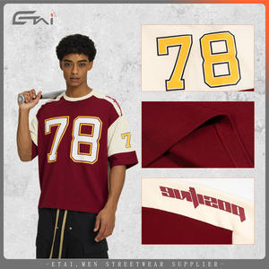 เสื้อยืดแขนสั้นผู้ชาย แบรนด์ Chao ลายทีมฮอกกี้น้ำแข็ง ตัดต่อสีตัดกัน ระบายอากาศได้ดี ผ้าไนลอน/แคชเมียร์ 270 กรัม หนานุ่ม - Product Image 4