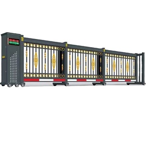Puerta Corredera Automática de Metal con Motor AC de 220V, Panel de Control por Computadora, Diseño Contemporáneo para Uso Escolar - Product Image 1