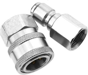 Juego de adaptadores de manguera de pistola de agua para lavadora de alta presión G3/8 conector rápido Kit de <span class=keywords><strong>desconexión</strong></span> rápida de chorro de pulverización de acero inoxidable para coche - Product Image 6