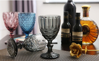 Vente flash Verres à vin vintage colorés en forme de cocktail Bordure dorée Verres à boire Mariage Fête Vert Bleu Violet Rose Gobelets