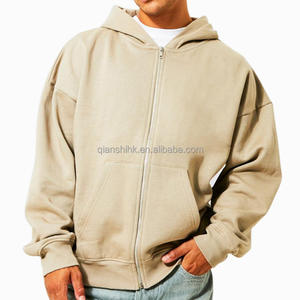 100% algodón de alta calidad con cremallera completa fabricantes de Sudadera con capucha French Terry Heavyweight Oversized Zip up Hoodie Manufacturers - Product Image 1