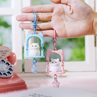 Porte-clés chat balançoire Kawaii Meow, figurine chat mignonne, pendentif de sac adorable, jouet de collection pour décoration de sac à dos