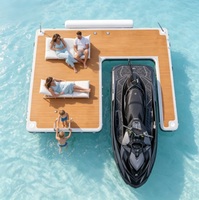 Plateforme flottante gonflable géante en PVC, île flottante pour bronzer, pêcher et organiser des fêtes sur le lac