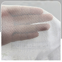 Tissu tricoté à trous losangés quatre coins, 65g, polyester, maille respirante, motif écossais, pour uniformes scolaires, vêtements de sport, patchwork