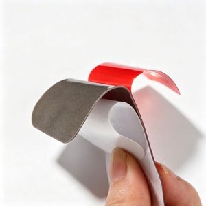 Cinta Adhesiva Transparente de PET de Doble Cara Personalizada al por Mayor, 0.5mm, con Película Protectora Roja, Adhesivo Sensible a la Presión para Embalaje de Cartón - Product Image 1