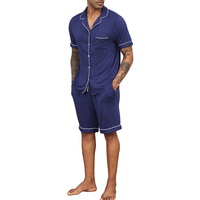 Ensemble de pyjama pour homme à manches courtes OEM ODM, vêtements de maison pour homme, pyjama, vêtements de détente, pyjama adulte, modèle de pyjama doux pour homme