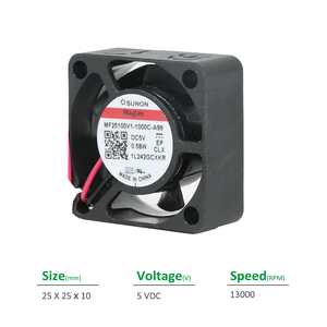 Sunon MF17080V1-1000C-A99 17x17x8มม. 5VDC 93mA 0.81วัตต์21000รอบต่อนาทีตู้แบริ่ง0.9CFM พัดลมระบายความร้อนแกนไฟฟ้าอินเวอร์เตอร์ - Product Image 2