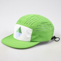 Gorra de Camping de 5 Paneles de Nailon y Poliéster con Logotipo Personalizado, Gorra Deportiva sin Estructura con Cierre a Presión, Gorra de Secado Rápido