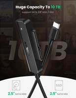 Kabel Adaptor UGREEN SATA ke USB C untuk SSD dan HDD Hard Drive 2.5 inci, Konektor 5Gbps Mendukung SATA III UASP Thunderbolt 3