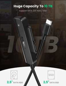 Câble adaptateur UGREEN SATA vers USB C pour disque dur <span class=keywords><strong>SSD</strong></span> et HDD 2,5 pouces, connecteur 5 Gbps, prise en charge SATA III UASP <span class=keywords><strong>Thunderbolt</strong></span> <span class=keywords><strong>3</strong></span> - Product Image 2