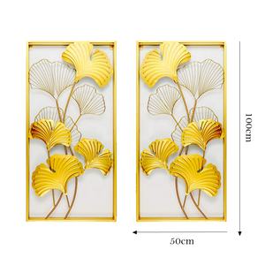 ทองตกแต่งผนังสำหรับบ้านจอแสดงผลศิลปะล็อบบี้บ้านห้องนอนและห้องนั่งเล่นกรอบศิลปะแขวนดอกไม้โลหะตกแต่ง<span class=keywords><strong>ผนัง</strong></span>บ้าน - Product Image 4