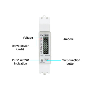 Compteur d'énergie intelligent monophasé multifonction kilowattheure kWh, compteurs de puissance 5-100A 230V 50Hz, contrôle de la charge tarifaire - Product Image 4