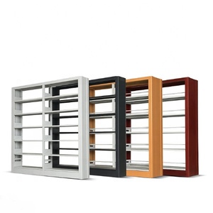 Étagère à livres double face moderne en <span class=keywords><strong>acier</strong></span> inoxydable pour bibliothèque scolaire, 5 étagères, structure KD, écologique, durable, couleur RAL - Product Image 4