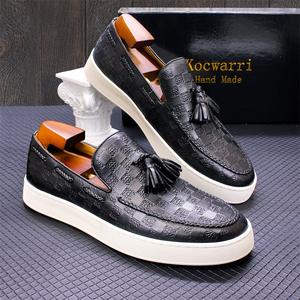 High-end genuine leather trendy men's loafers with thick sole, casual and high-quality Oxford style men's leather <b>shoes</b> - Product Image 3