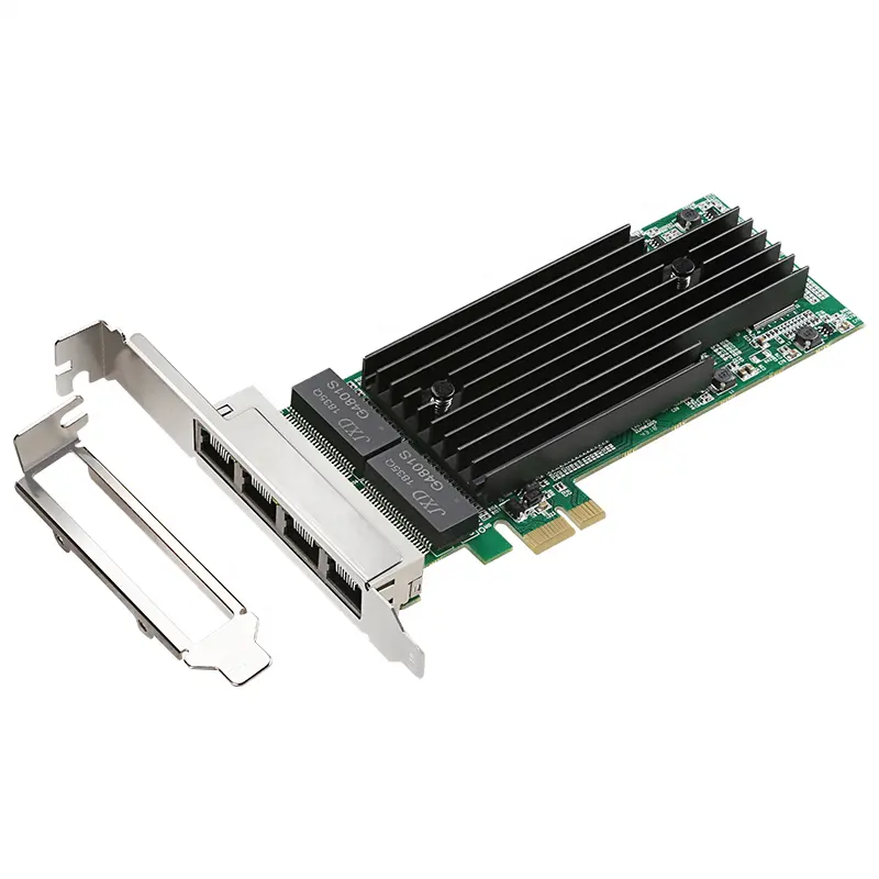 pcie x1 1000m lan 4-Port RJ45 Gigabit Ethernet PCI-Express X1 Server Adapter Network Card 82576 T4 Chipset