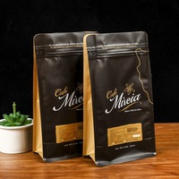 Sac à café recyclable personnalisé de 500 g pour l'emballage des grains de café, sac à fond plat haute barrière avec fermeture éclair