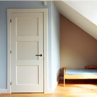 Porte intérieure moderne préfinie à âme pleine style Shaker, insonorisée, en bois, avec panneau MDF pour appartement