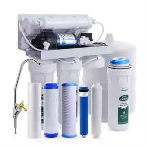 Elemento purificador de Filtro frontal de agua para el hogar, filtración de 5 etapas, membrana Ro, sistema Undersink RO con tanque de agua