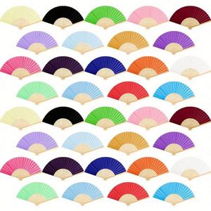 Éventail pliant personnalisé en tissu à motif floral, style os de bambou ajouré, pour festivals, mariages, cadeaux d'affaires et décoration de fête en papier - Product Image 3