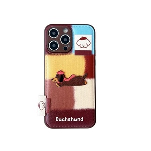เคสโทรศัพท์หนัง PU ลายดัชชุนด์สีเรโทร สำหรับ iPhone 13 14 15 16 17 Pro Max  สำหรับผู้หญิง น่ารัก - Product Image 5