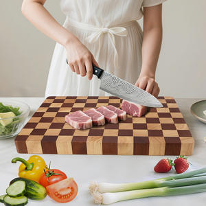 Tabla de Cortar Cuadrada de Madera de Caucho Sólida con Costura de Doble Cara, Grosor de 3.5 mm, Diseño de <span class=keywords><strong>Parquet</strong></span> - Product Image 2