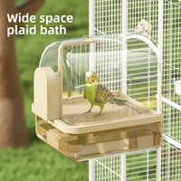 Bain d'oiseaux électrique suspendu grande capacité en ABS, enclos de luxe automatique pour perroquets, étanche, rechargeable 5V