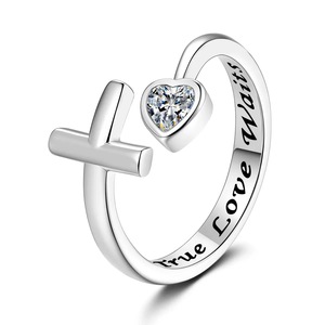 แหวนเงินแท้ 925 รูปหัวใจไขว้ประดับเพชร<span class=keywords><strong>ส</strong></span>ีน้ำเงิน ยี่ห้อ SPJ รุ่น <span class=keywords><strong>True</strong></span> Love Waits <span class=keywords><strong>ปรับ</strong></span>ขนาดได้ เหมาะสำหรับผู้หญิง - Product Image 4