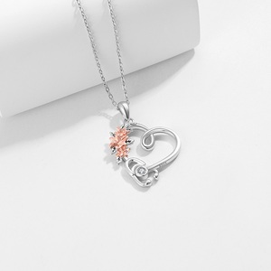 Stethoscope <strong>Necklace</strong> 925 Sterling Silver Heart <strong>Lily</strong> Stethoscope Jewelry Gifts for Nurse Graduation Medical Student Doctor - Product Image 3