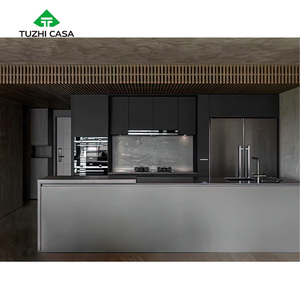 Îlot de cuisine TUZHI <span class=keywords><strong>CASA</strong></span> écologique, extensible, mobile, en <span class=keywords><strong>bois</strong></span>, marbre, fibre de verre, acier inoxydable, avec armoires, robinet - Product Image 3