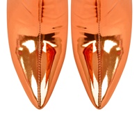 Bottes hautes en PU métallisé drag queen stilettos bottes grossiste usine bottes longues pour femmes