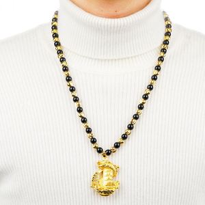 Collier tête de dragon dominatrice de voile lisse dorée transfrontalière de Dubaï en laiton plaqué <span class=keywords><strong>Panlong</strong></span> pour hommes et femmes - Product Image 2