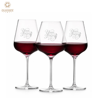 Verres à vin rouge en cristal sans plomb, verres à vin personnalisés au laser pour cadeaux d'entreprise, verrerie pour mariages, anniversaires