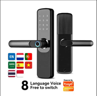 Kunci Pintu Pintar Sidik Jari Terlaris Tuya WIFI Kata Sandi Tanpa Kunci Kartu RFID Kunci Apartemen Kunci Kamar Tuya APP BLE Kunci Pintu Digital