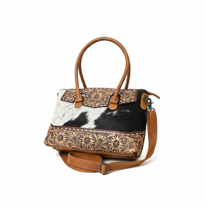 Bolso de Hombro de Cuero Vacuno Vintage Estilo Bohemio Occidental, Bolso de Mano con una Sola Correa, Accesorios de Moda para Mujer - Product Image 1