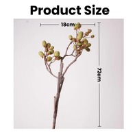 Vente en gros de fleurs artificielles branche de baies de kiwi en plastique vert brun branches artificielles pour la décoration de fête de mariage à la maison