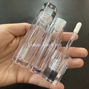 ISMAN - Tubo de Brillo Labial Hexagonal Único de 5 ml, Transparente, Geométrico, con Logotipo Personalizado, Tubo Vacío con Aplicador - Product Image 3