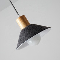 Lámpara Colgante Acústica Absorbente de Sonido con Pantalla de Fieltro PET, Cuerpo Negro/Gris, LED Blanco Cálido, Altura Ajustable