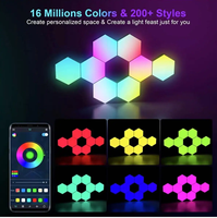 Lumière quantique RVB Led intelligente hexagonale modulaire télécommandée décoration créative Led veilleuse lumière de salle informatique