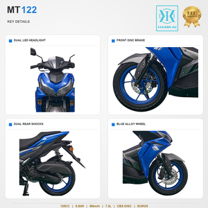 Scooter à essence 125cc au design sportif, norme Euro 5, moteur 4 temps EFI, avec frein à disque CBS pour adultes, idéal pour les trajets urbains - Product Image 2