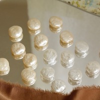 Perles rondes plates percées de 15 mm, perles de culture artificielles, matériaux faits à la main pour la fabrication de bijoux DIY, en vrac