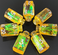 Vente flash - Ensemble de dés DND en résine irisée de luxe, écologique, 7 pièces, dés polyédriques D4 D20 pour les jeux de rôle Dungeons & Dragons, personnalisés