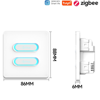 Interrupteur tactile Zigbee intelligent avec panneau en verre blanc/gris, 4 touches, ligne neutre standard britannique, compatible Smart Life App, Google Home, Alexa, 10A